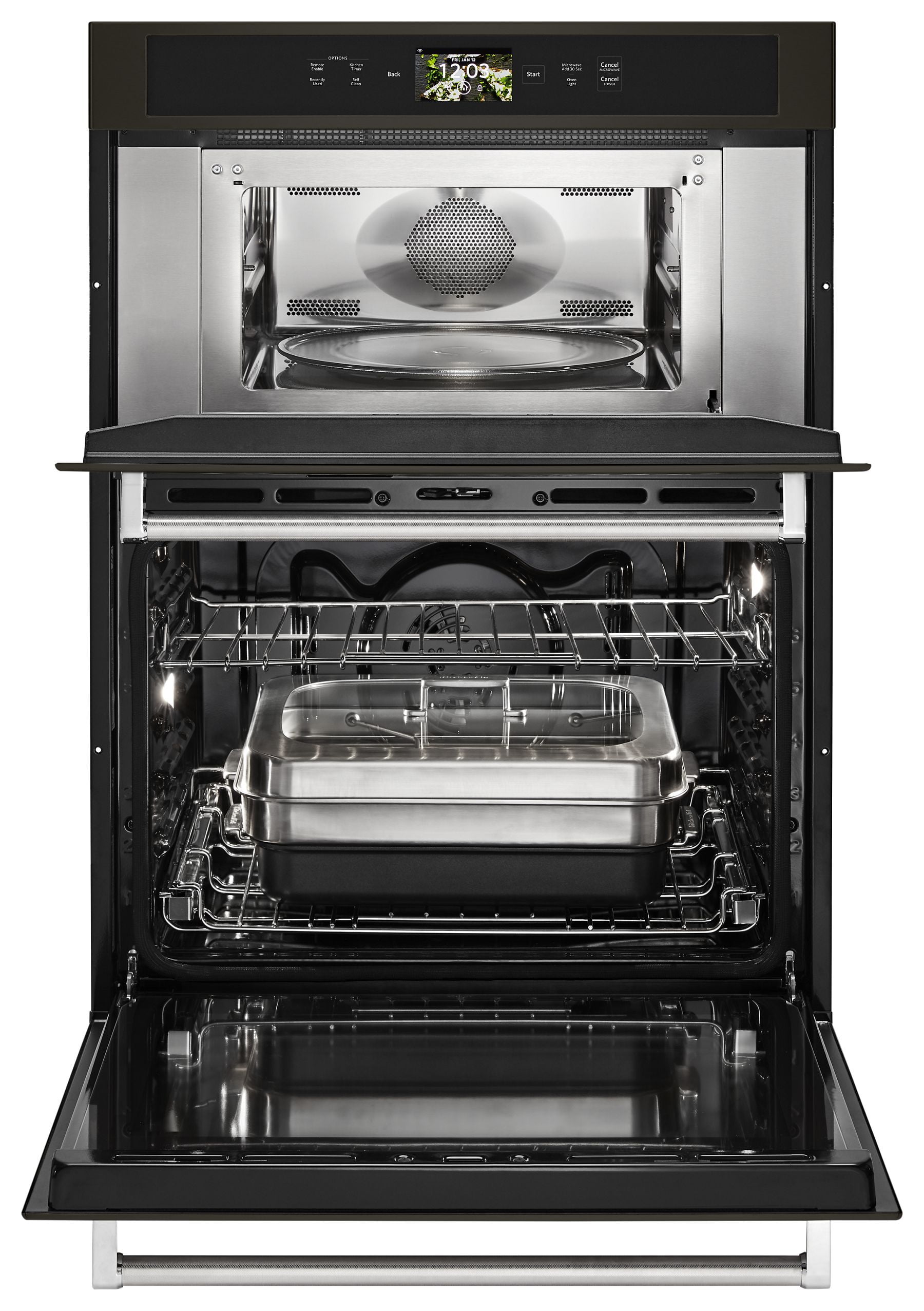 Kitchenaid KOCE900HBS Smart Oven+ 30" Combination Oven With Powered Attachments And Printshield™ Finish - Black Stainless Steel With Printshield™ Finish