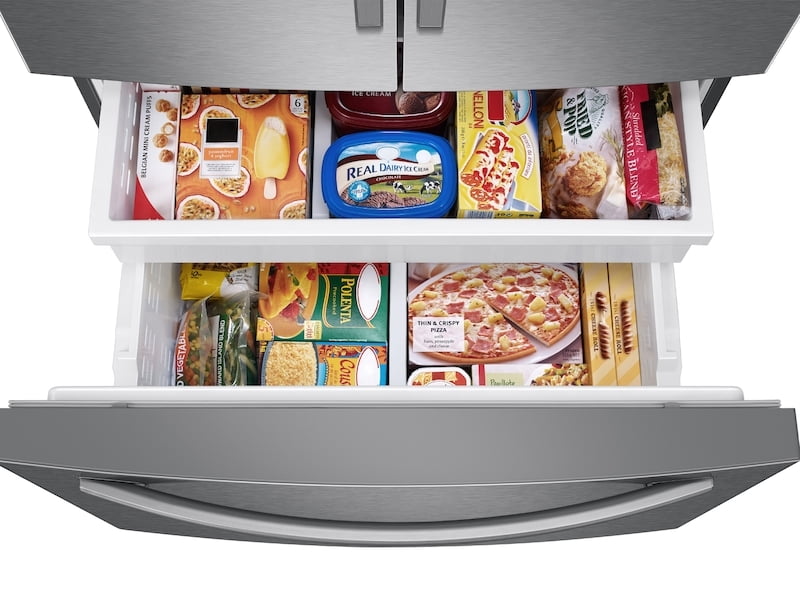 Samsung RF27T5201SR 27 Cu. Ft. Large Capacity 3-Door French Door Refrigerator With External Water & Ice Dispenser In Stainless Steel