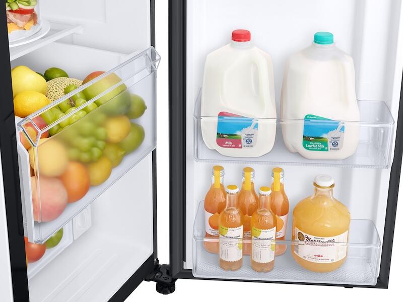 Samsung RS28A5F61SG 27.3 Cu. Ft. Smart Side-By-Side Refrigerator With Family Hub™ In Black Stainless Steel