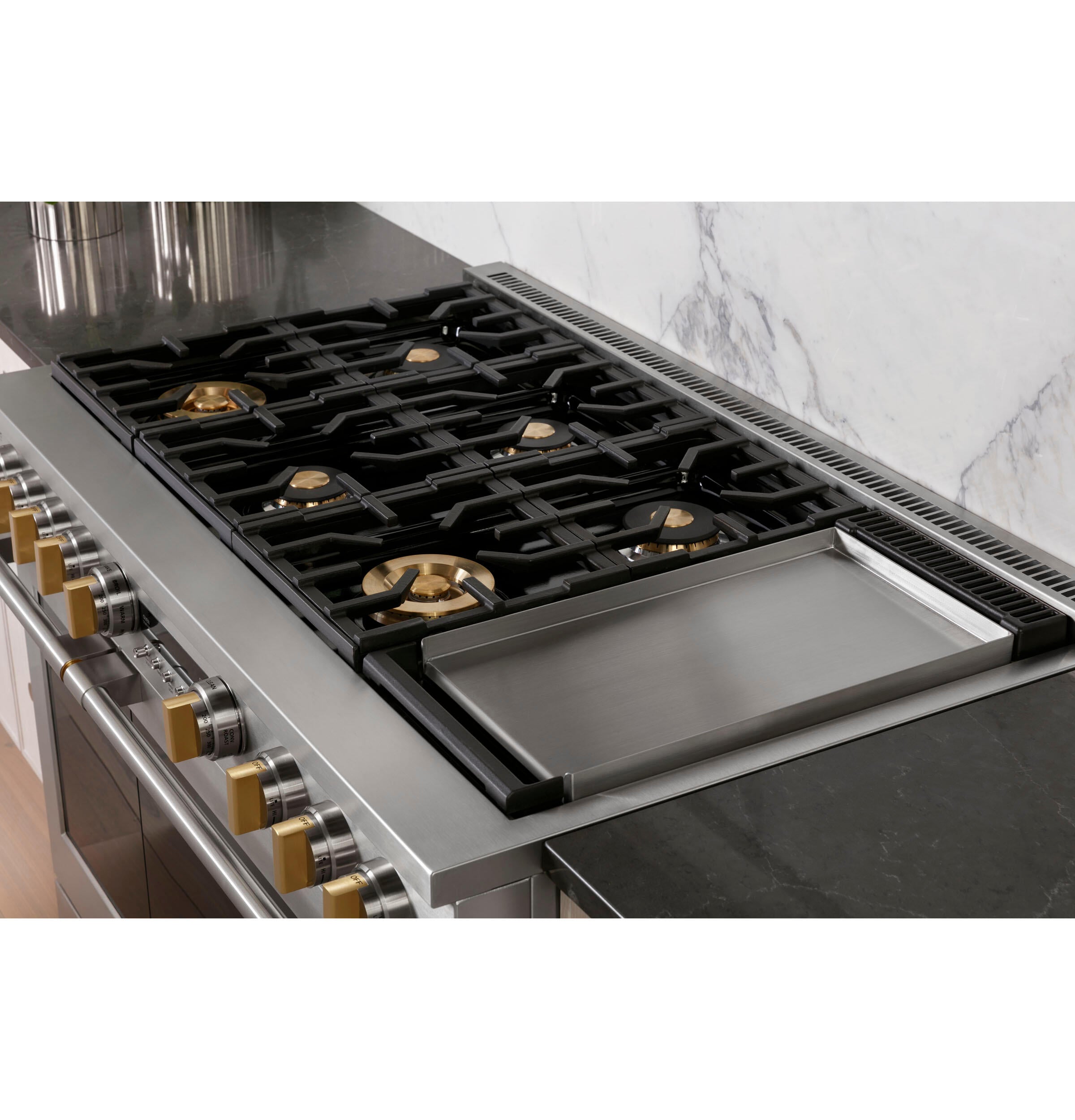 Monogram ZDP486NDTSS Monogram 48" Dual-Fuel Professional Range With 6 Burners And Griddle (Natural Gas)