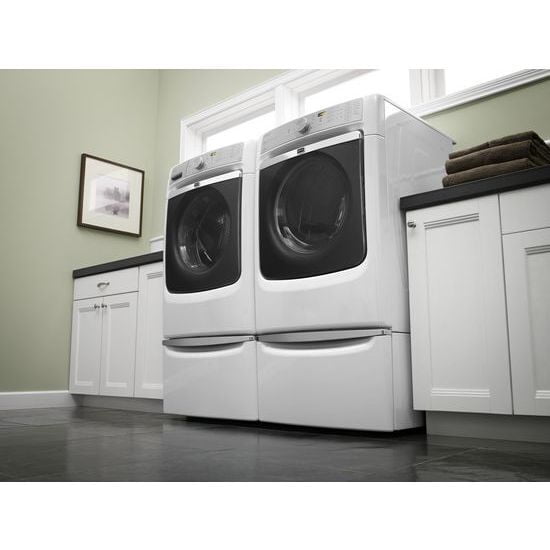 Amana XHPC155XW 15.5" Laundry Pedestal With Chrome Handle And Storage Drawer - White