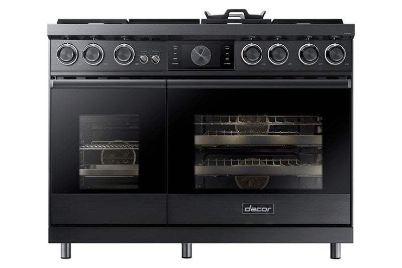 Dacor DOP48M96DPM 48" Pro Dual-Fuel Steam Range, Graphite Stainless Steel, Liquid Propane