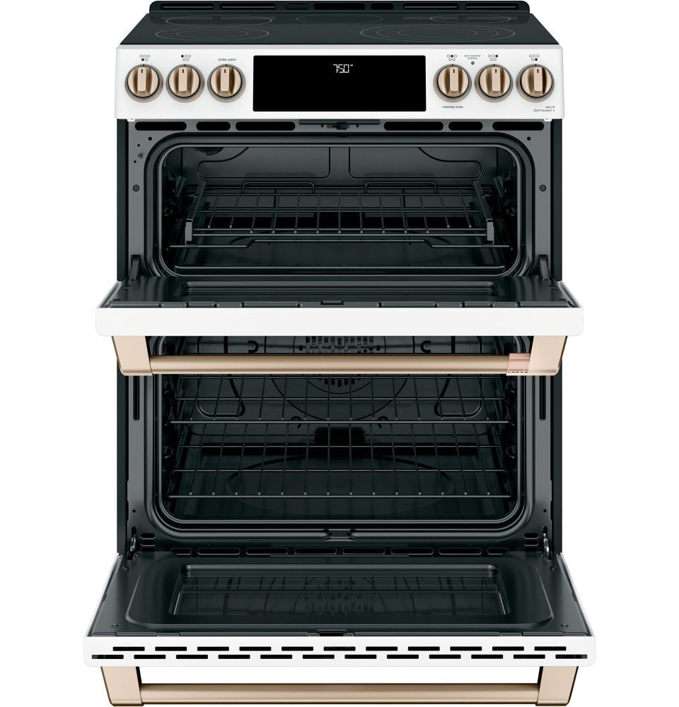 Cafe CES750P4MW2 Café 30" Smart Slide-In, Front-Control, Radiant And Convection Double-Oven Range
