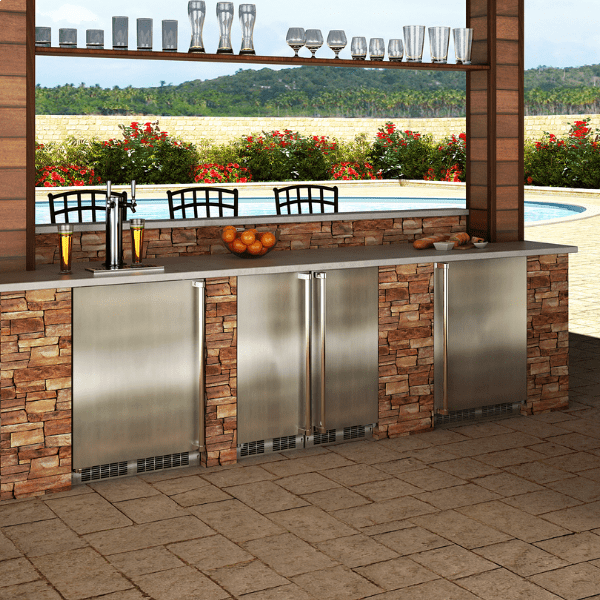 Marvel MORE215SS31A 15-In Outdoor Built-In Refrigerator With Door Style - Stainless Steel
