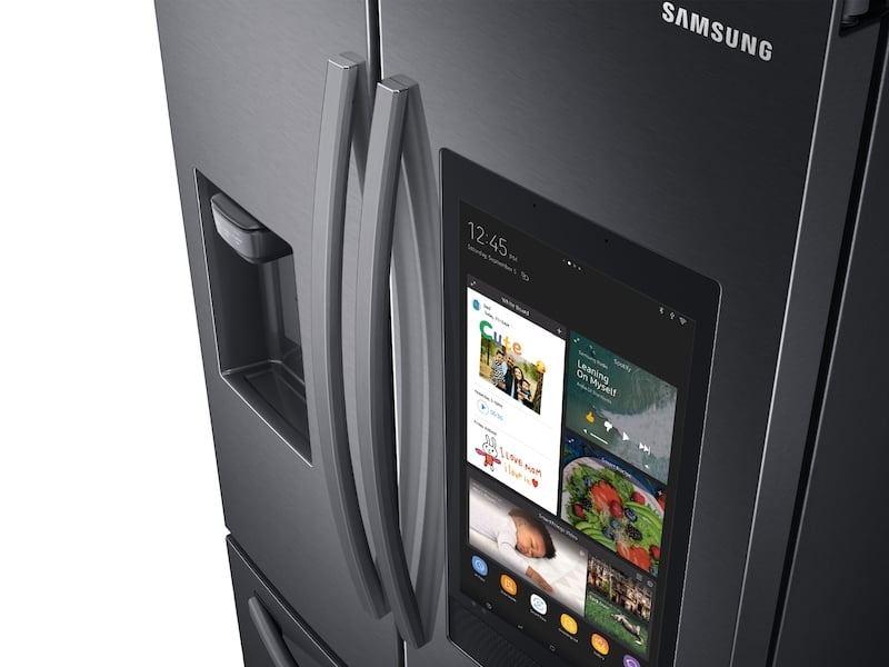 Samsung RF27T5501SG 26.5 Cu. Ft. Large Capacity 3-Door French Door Refrigerator With Family Hub™ And External Water & Ice Dispenser In Black Stainless Steel