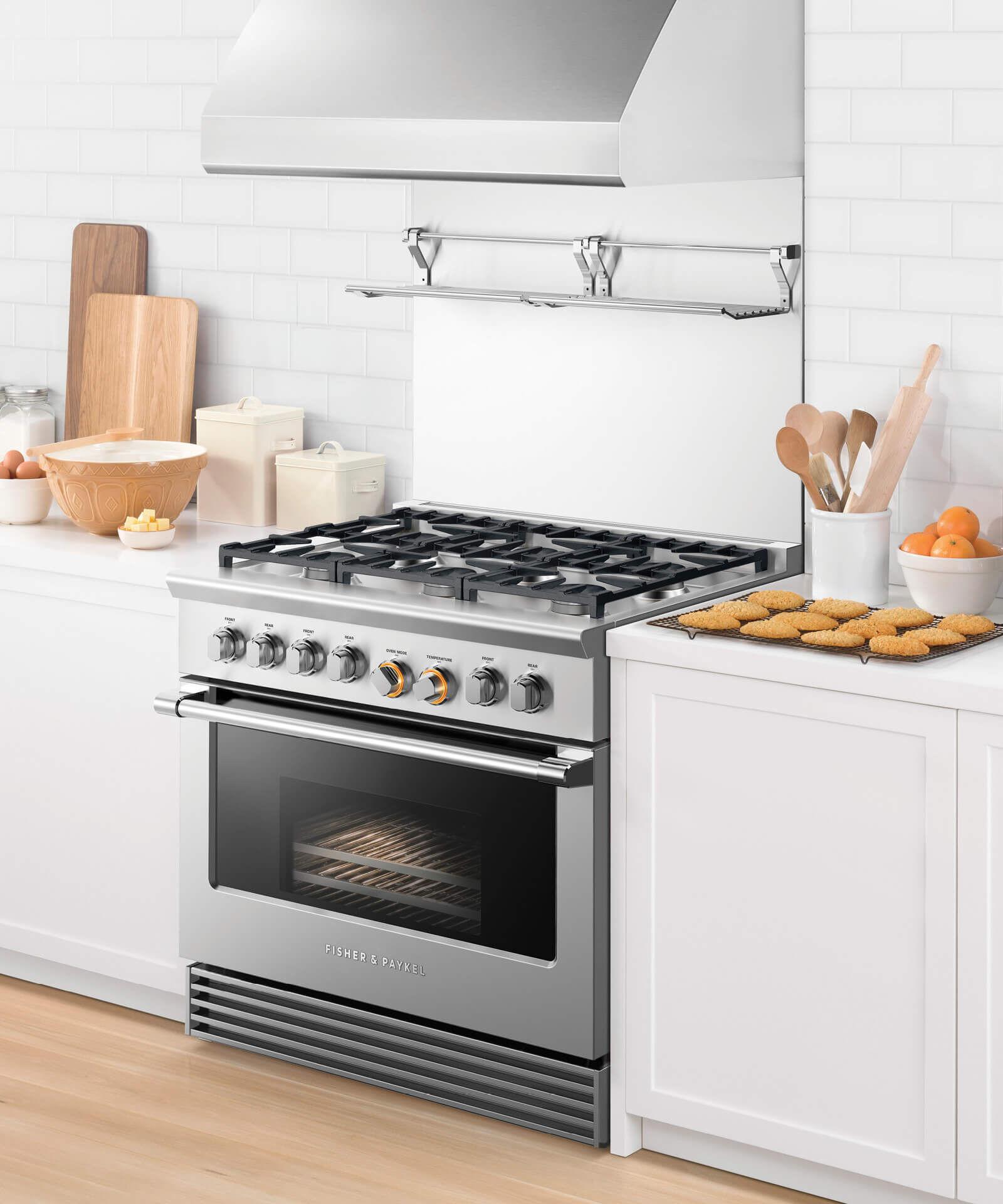 Fisher & Paykel RDV2366NN Dual Fuel Range, 36", 6 Burners