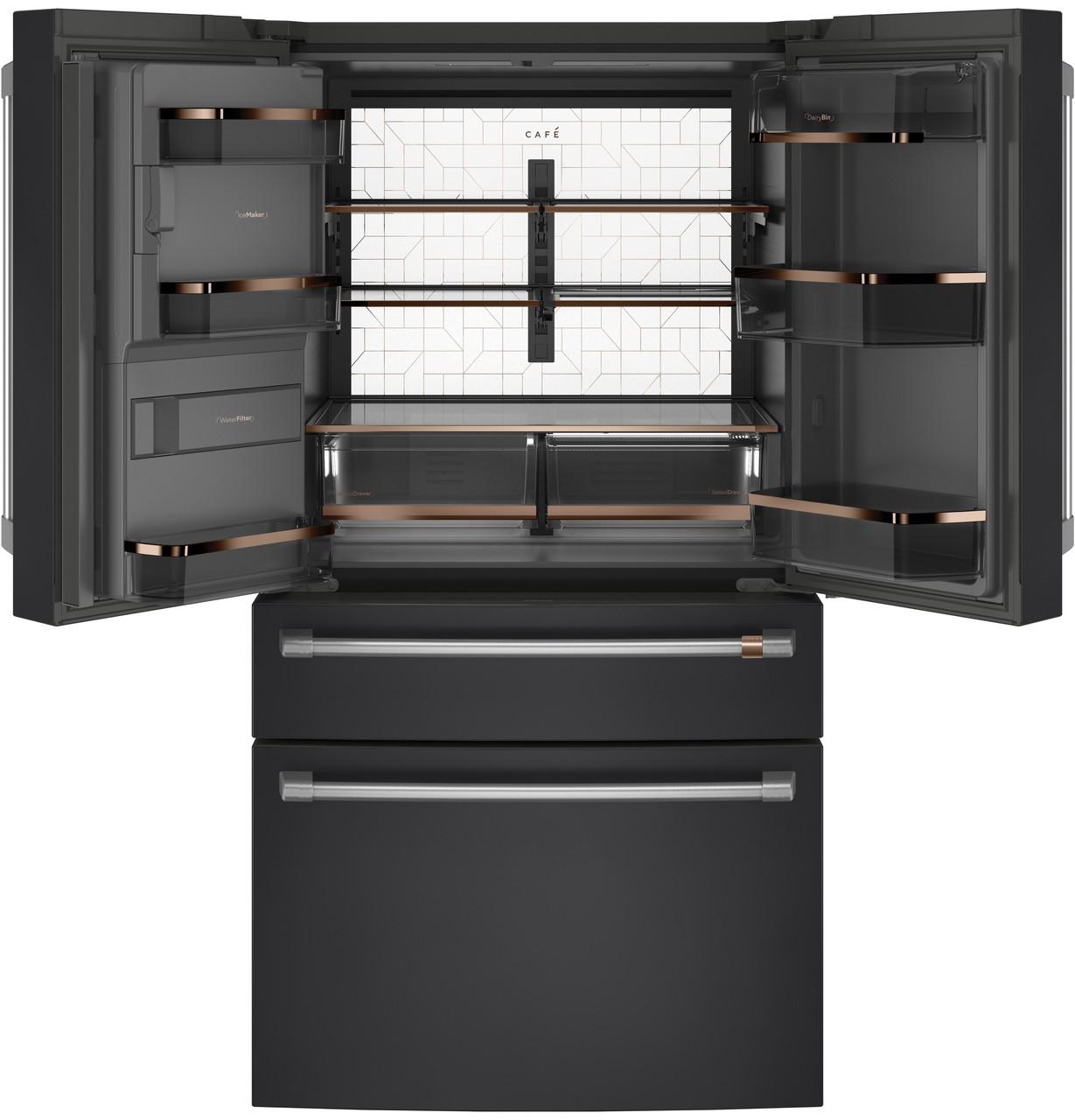 Cafe CXE22DP3PD1 Café™ Energy Star® 22.3 Cu. Ft. Smart Counter-Depth 4-Door French-Door Refrigerator