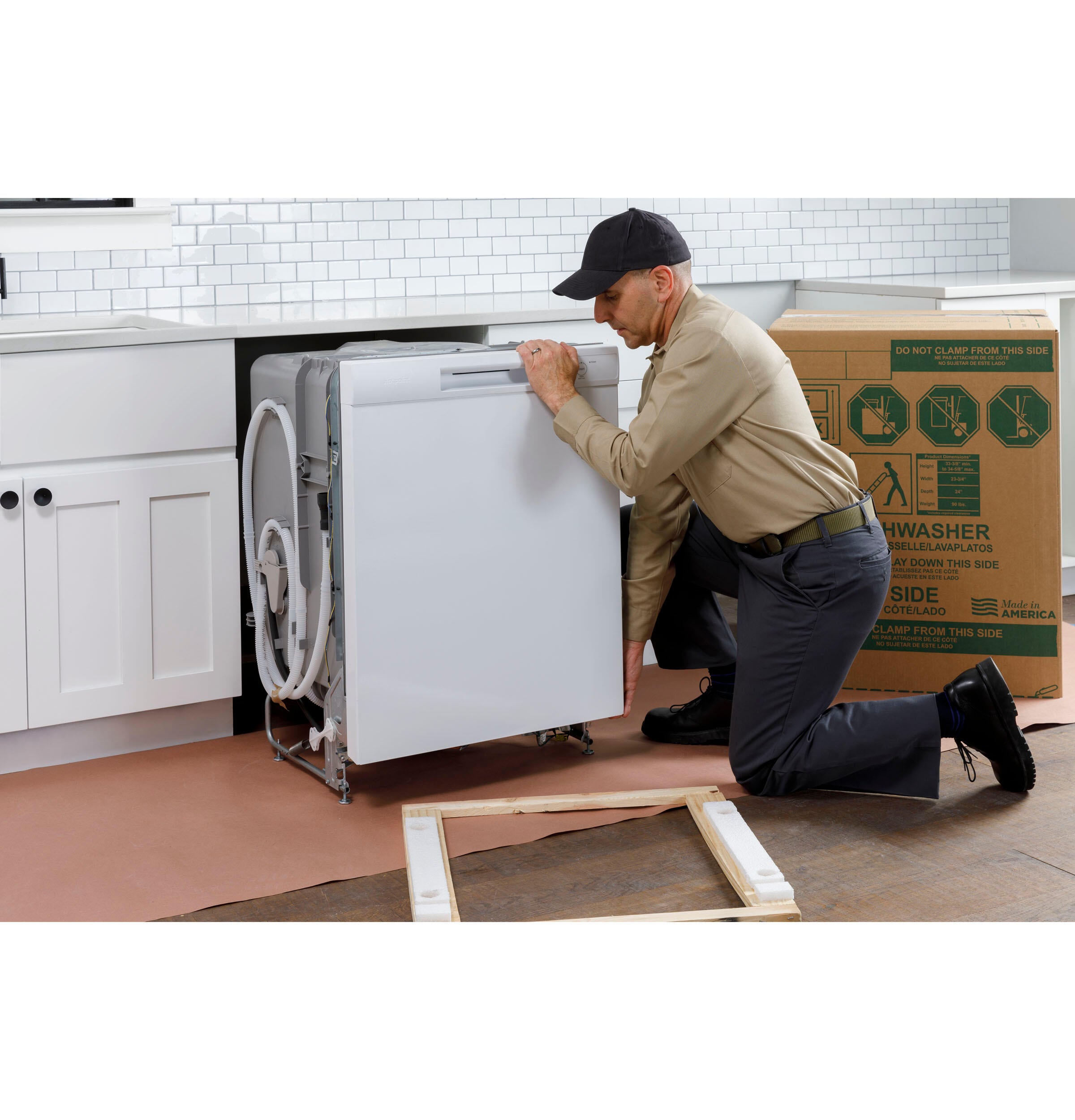 Hotpoint HDF310PGRWW Hotpoint® One Button Dishwasher With Plastic Interior