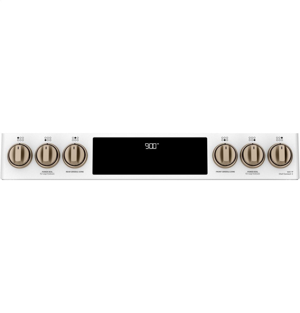 Cafe C2S900P4MW2 Café 30" Smart Slide-In, Front-Control, Dual-Fuel Range With Warming Drawer