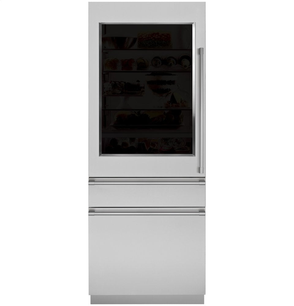 Monogram ZIK30GNNII Monogram 30" Integrated Glass-Door Refrigerator For Single Or Dual Installation