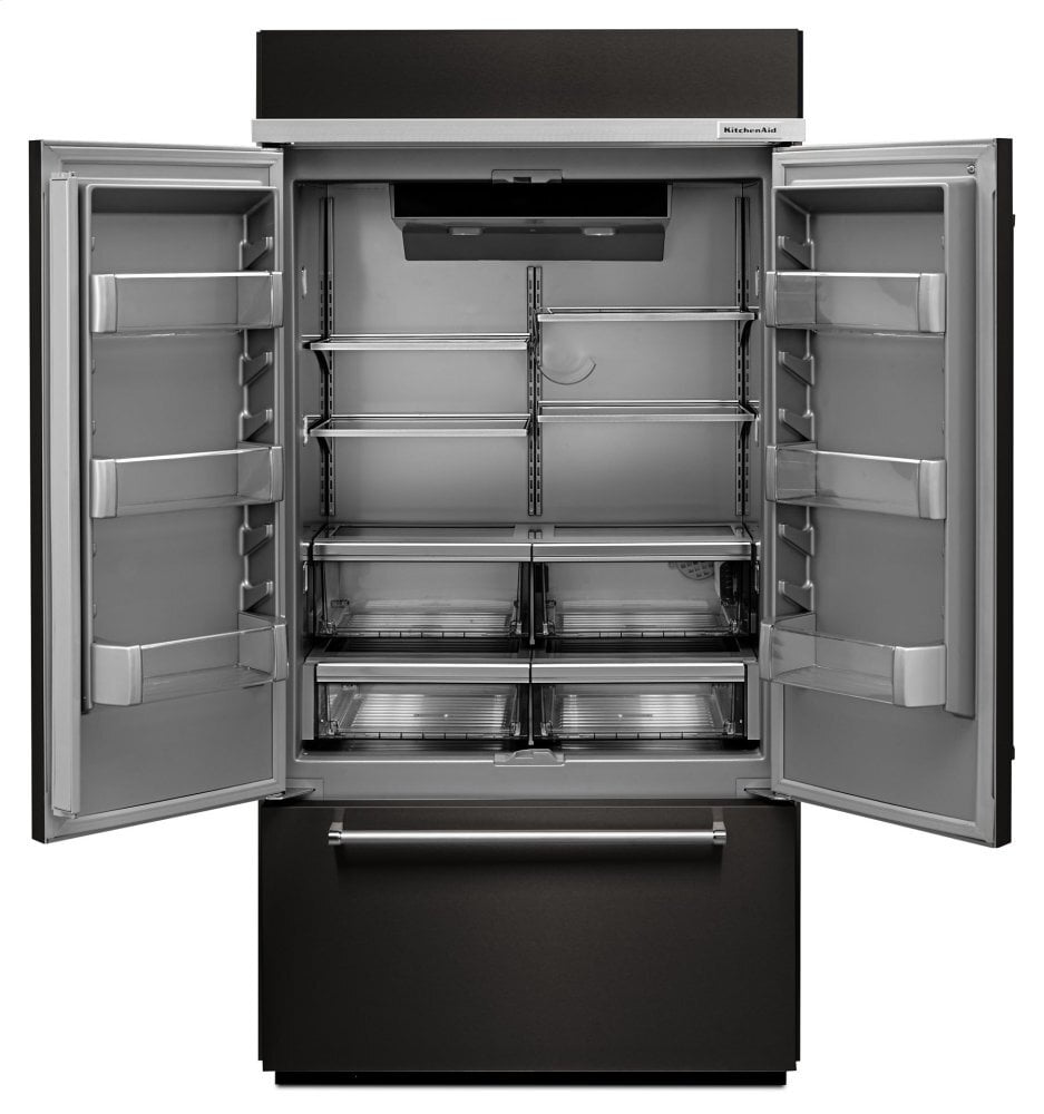Kitchenaid KBFN502EBS 24.2 Cu. Ft. 42" Width Built-In Stainless French Door Refrigerator With Platinum Interior Design - Black Stainless Steel With Printshield™ Finish