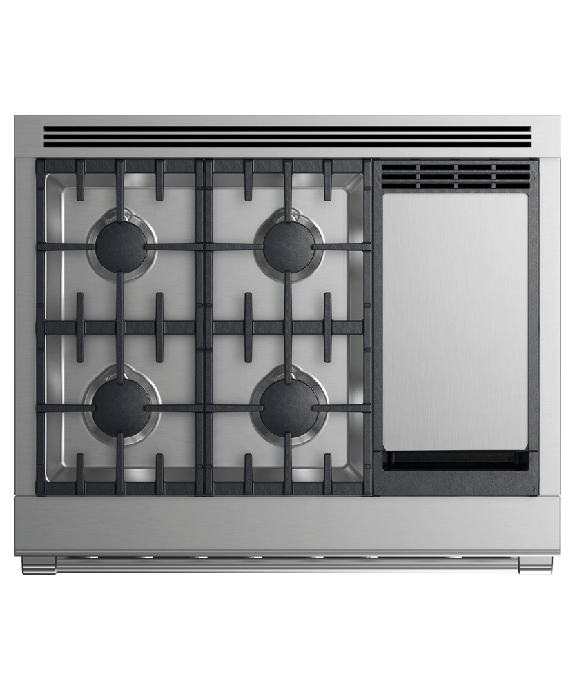 Fisher & Paykel RDV2364GDLN Dual Fuel Range, 36", 4 Burners With Griddle