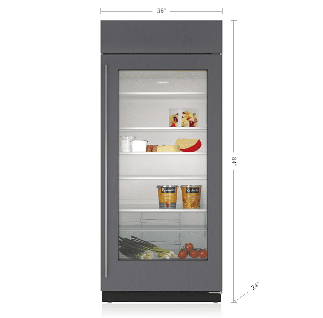 Sub-Zero BI36RAOLH 36" Classic Refrigerator With Glass Door - Panel Ready