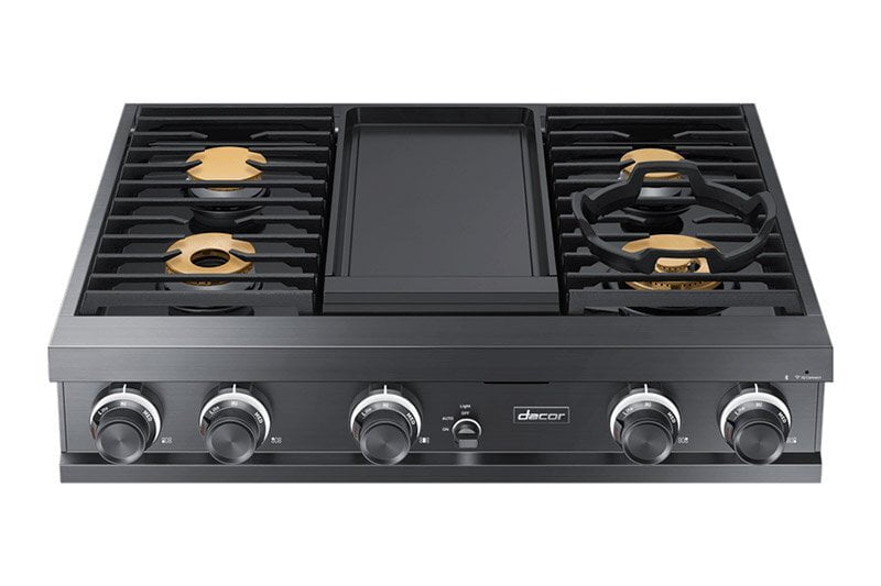 Dacor DTT36M974AS 36" Rangetop, Silver Stainless Steel, High Altitude Liquid Propane
