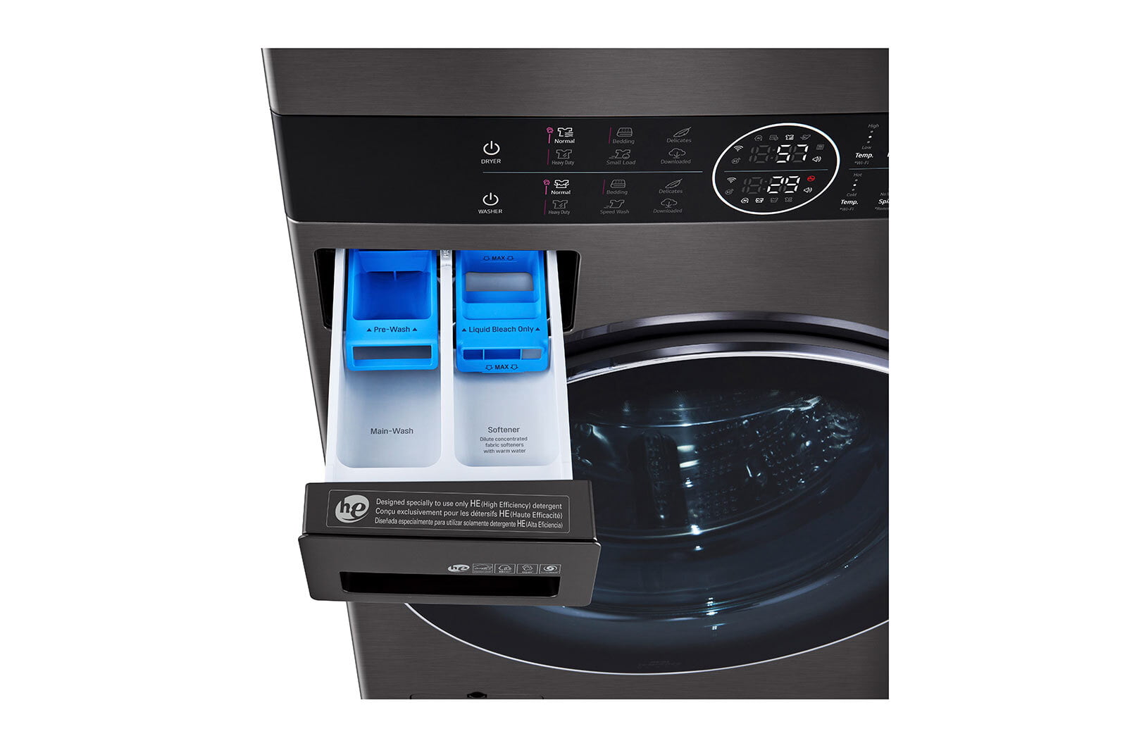Lg WKEX200HBA Single Unit Front Load Lg Washtower™ With Center Control™ 4.5 Cu. Ft. Washer And 7.4 Cu. Ft. Electric Dryer