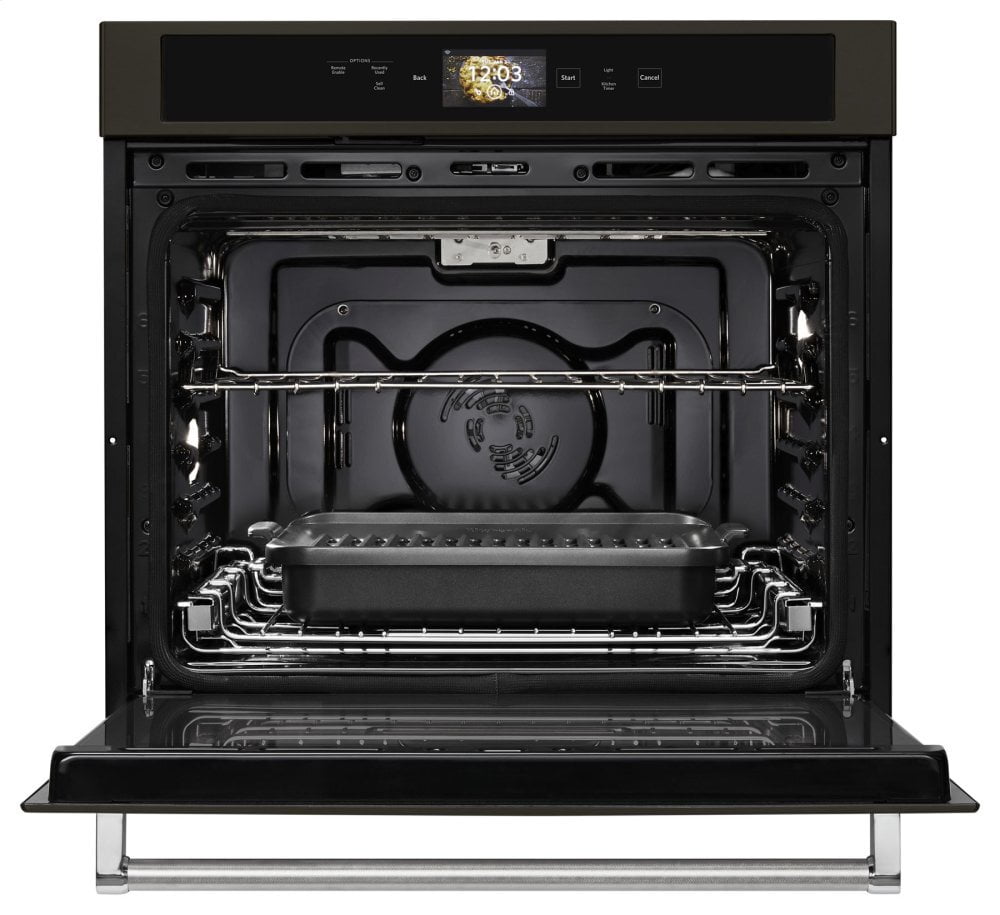 Kitchenaid KOSE900HBS Smart Oven+ 30" Single Oven With Powered Attachments And Printshield™ Finish - Black Stainless Steel With Printshield™ Finish