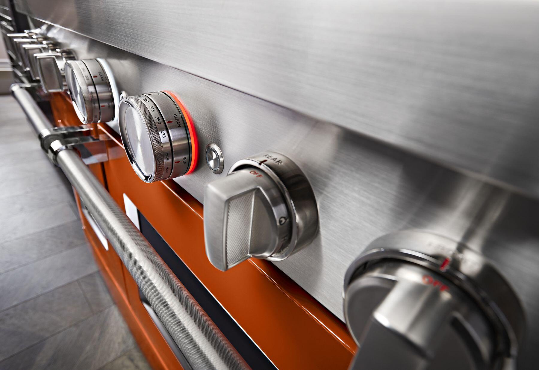 Kitchenaid KFGC558JSC Kitchenaid® 48'' Smart Commercial-Style Gas Range With Griddle - Scorched Orange