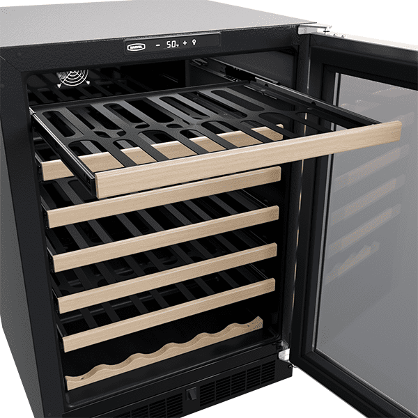 Marvel MLWC124SG01A 24-In Built-In Single Zone Wine Refrigerator With Wine Cradle With Door Style - Stainless Steel Frame Glass