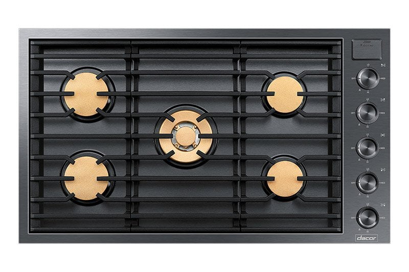 Dacor DTG36M955FM 36" Gas Cooktop, Graphite Stainless Steel, Natural Gas