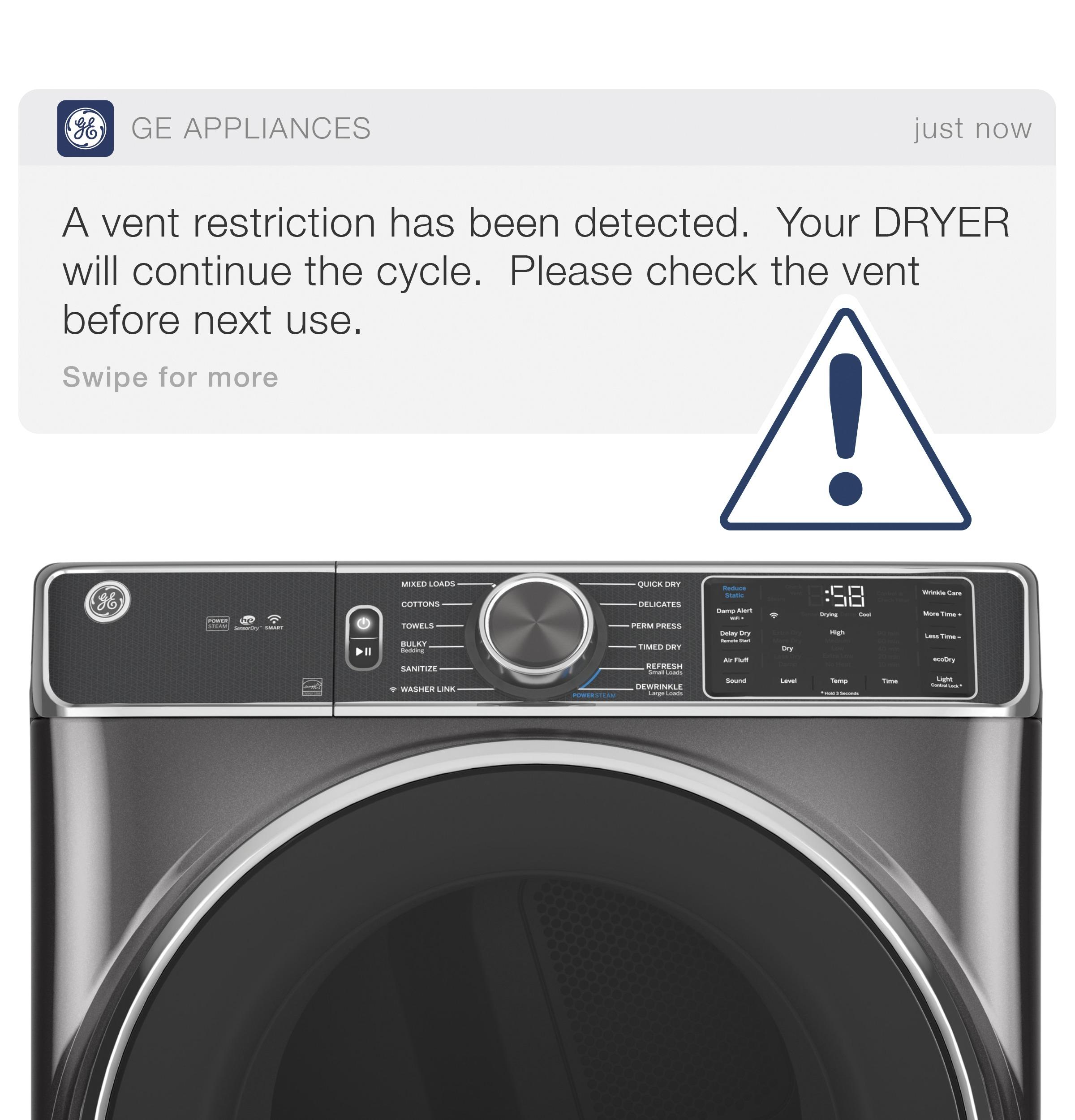 Ge Appliances GFD65GSSVWW Ge® 7.8 Cu. Ft. Capacity Smart Front Load Gas Dryer With Steam And Sanitize Cycle