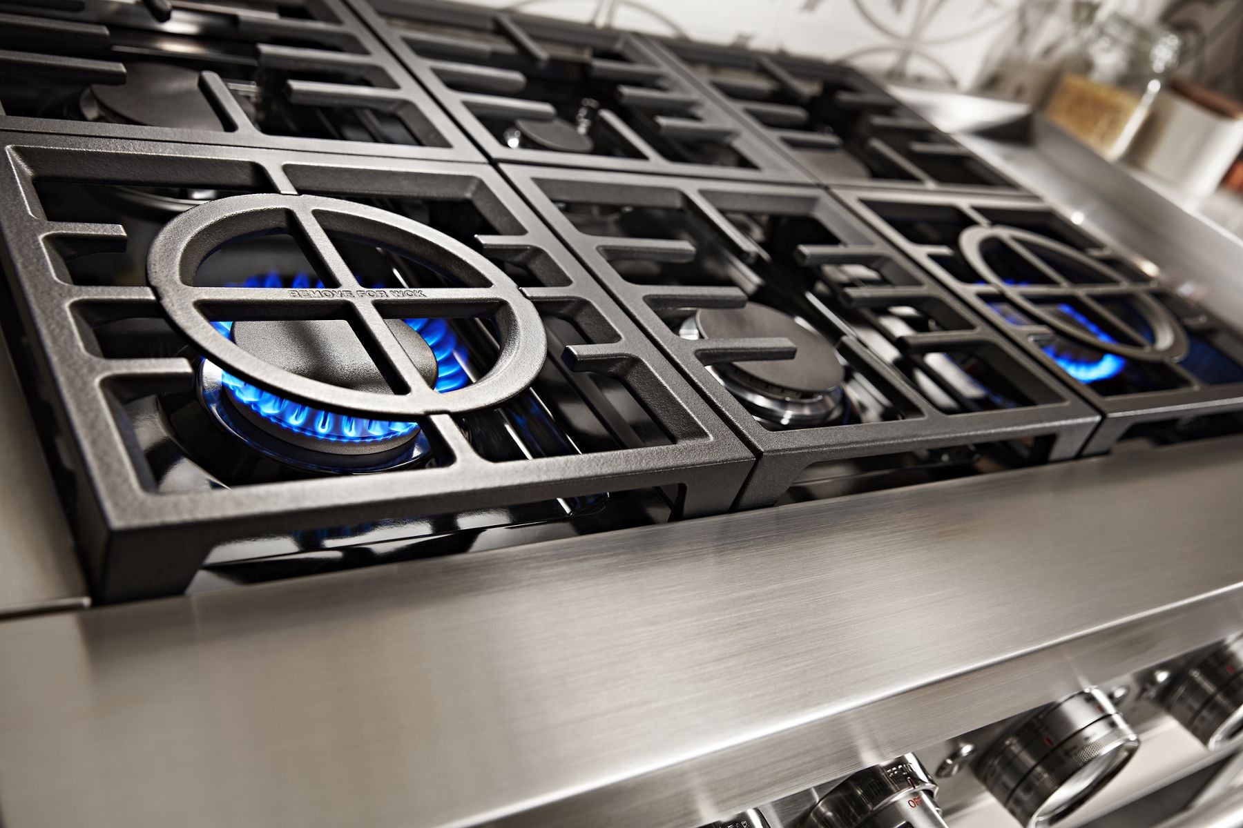 Kitchenaid KFDC558JBK Kitchenaid® 48'' Smart Commercial-Style Dual Fuel Range With Griddle - Imperial Black