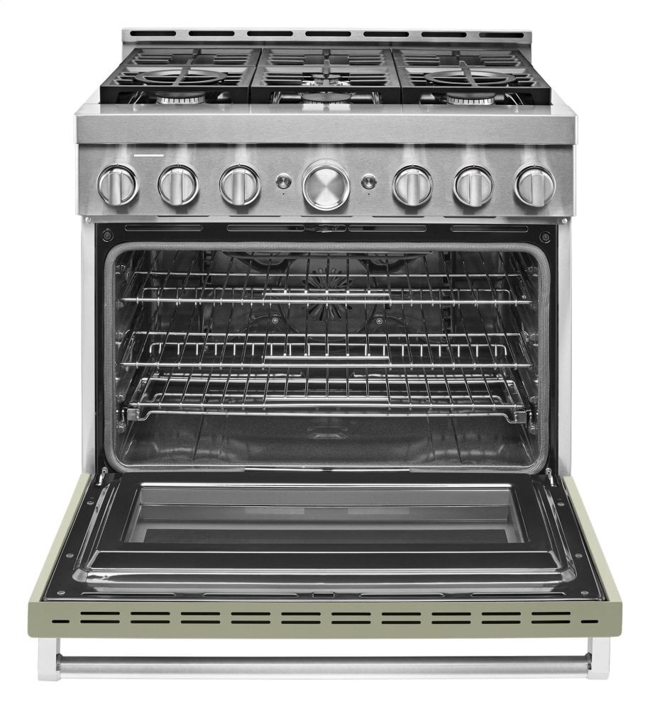 Kitchenaid KFGC506JAV Kitchenaid® 36'' Smart Commercial-Style Gas Range With 6 Burners - Avocado Cream