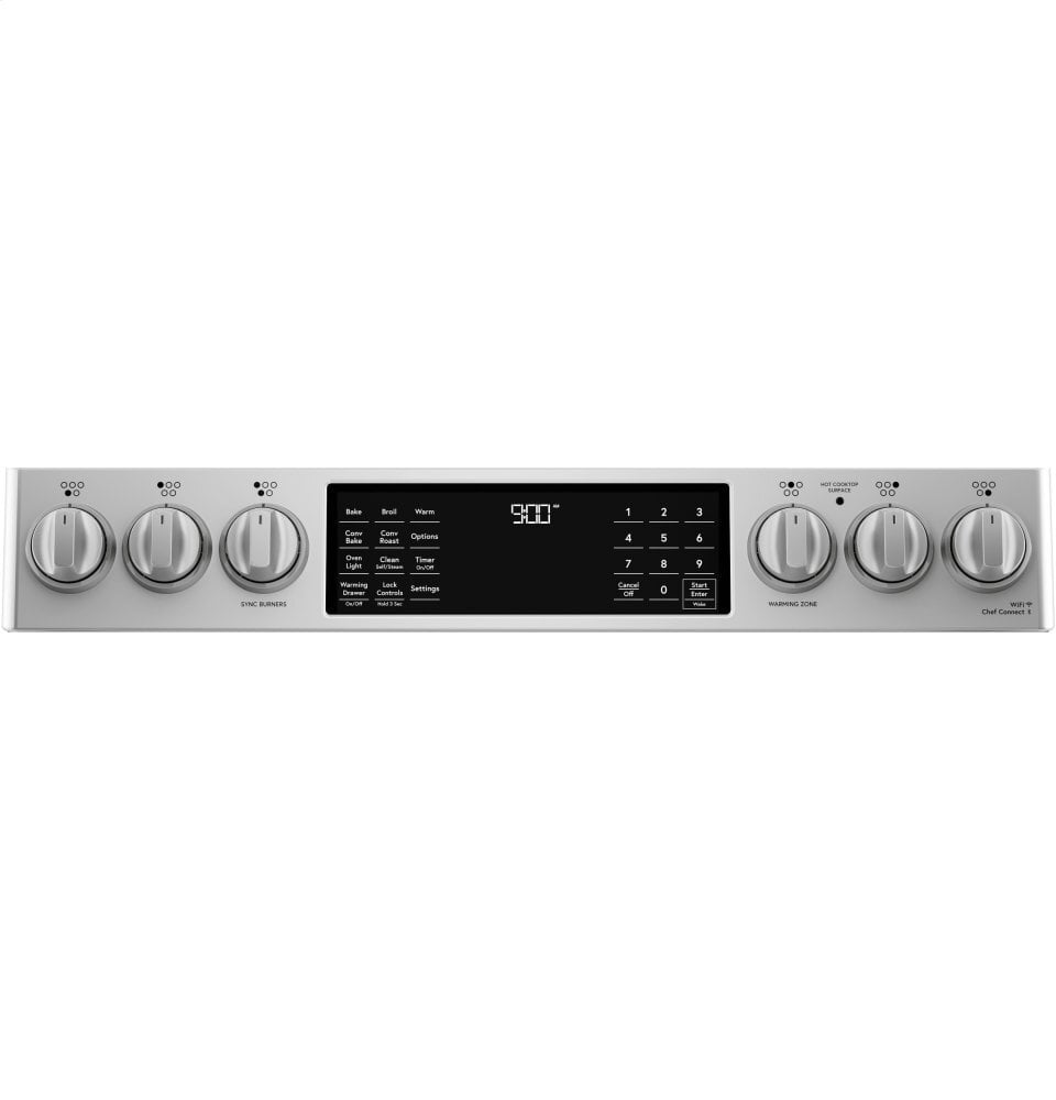 Cafe CHS900P2MS1 Café 30" Smart Slide-In, Front-Control, Induction And Convection Range With Warming Drawer