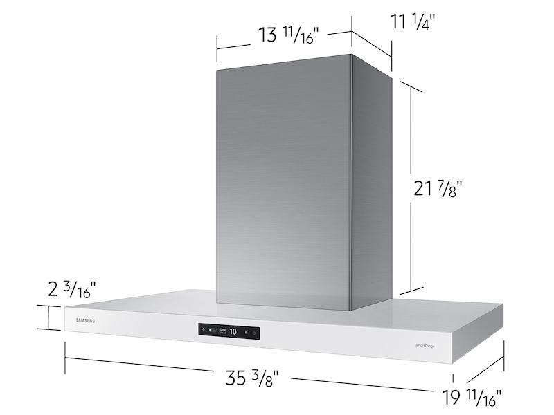 Samsung NK36CB700W12 36" Bespoke Smart Wall Mount Hood With Lcd Display In Clean White