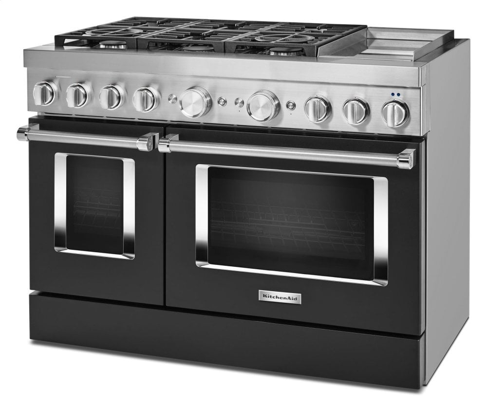 Kitchenaid KFDC558JBK Kitchenaid® 48'' Smart Commercial-Style Dual Fuel Range With Griddle - Imperial Black