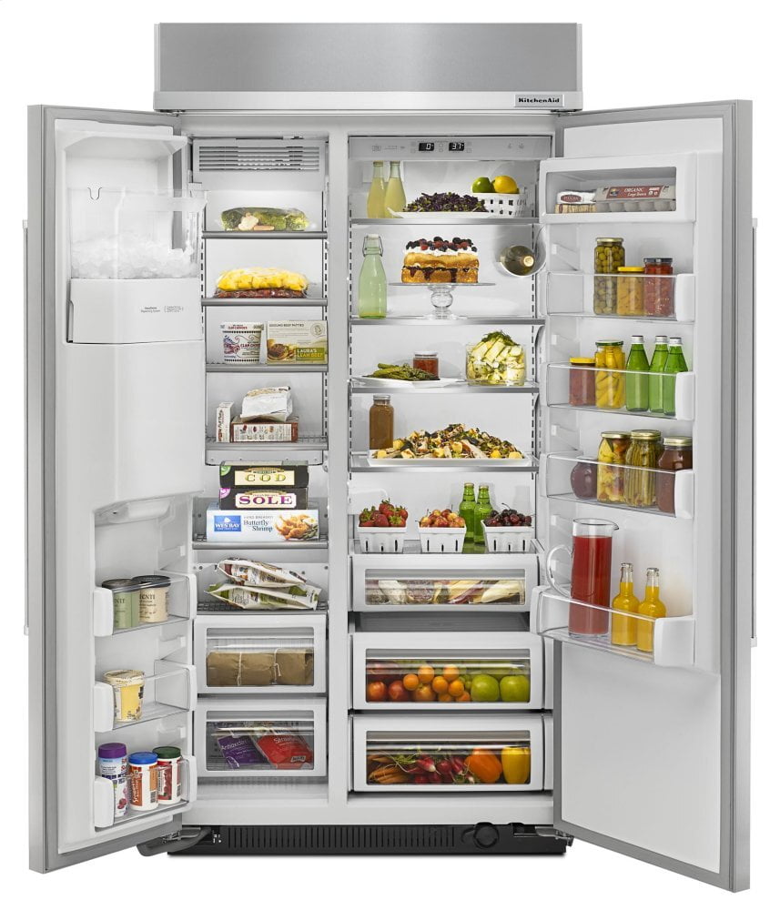 Kitchenaid KBSD602ESS 25.0 Cu. Ft 42-Inch Width Built-In Side By Side Refrigerator With Printshield™ Finish - Stainless Steel With Printshield™ Finish