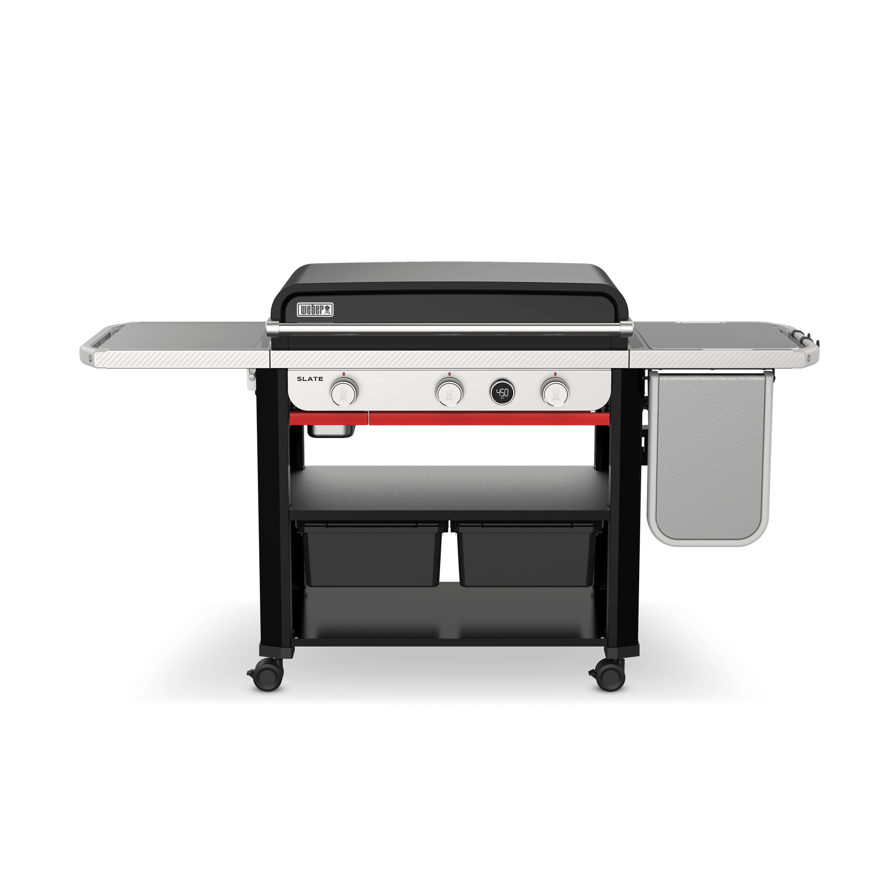 Weber 1500013 Slate™ 30" Rust-Resistant Griddle With Extendable Side Table - Black