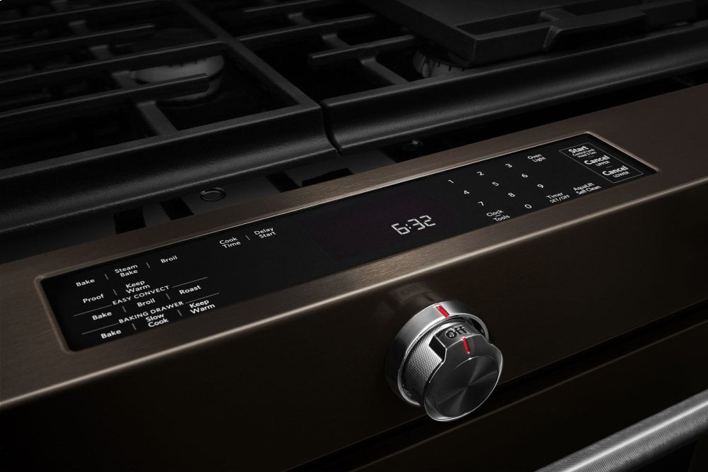 Kitchenaid KSGG700EBS 30-Inch 5-Burner Gas Slide-In Convection Range - Black Stainless Steel With Printshield™ Finish