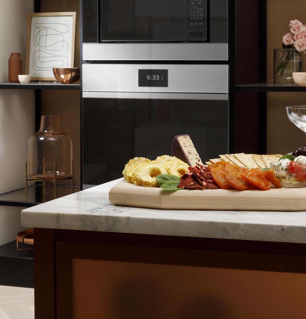 Cafe CTD90DM2NS5 Café™ Minimal Series 30" Smart Built-In Convection Double Wall Oven In Platinum Glass
