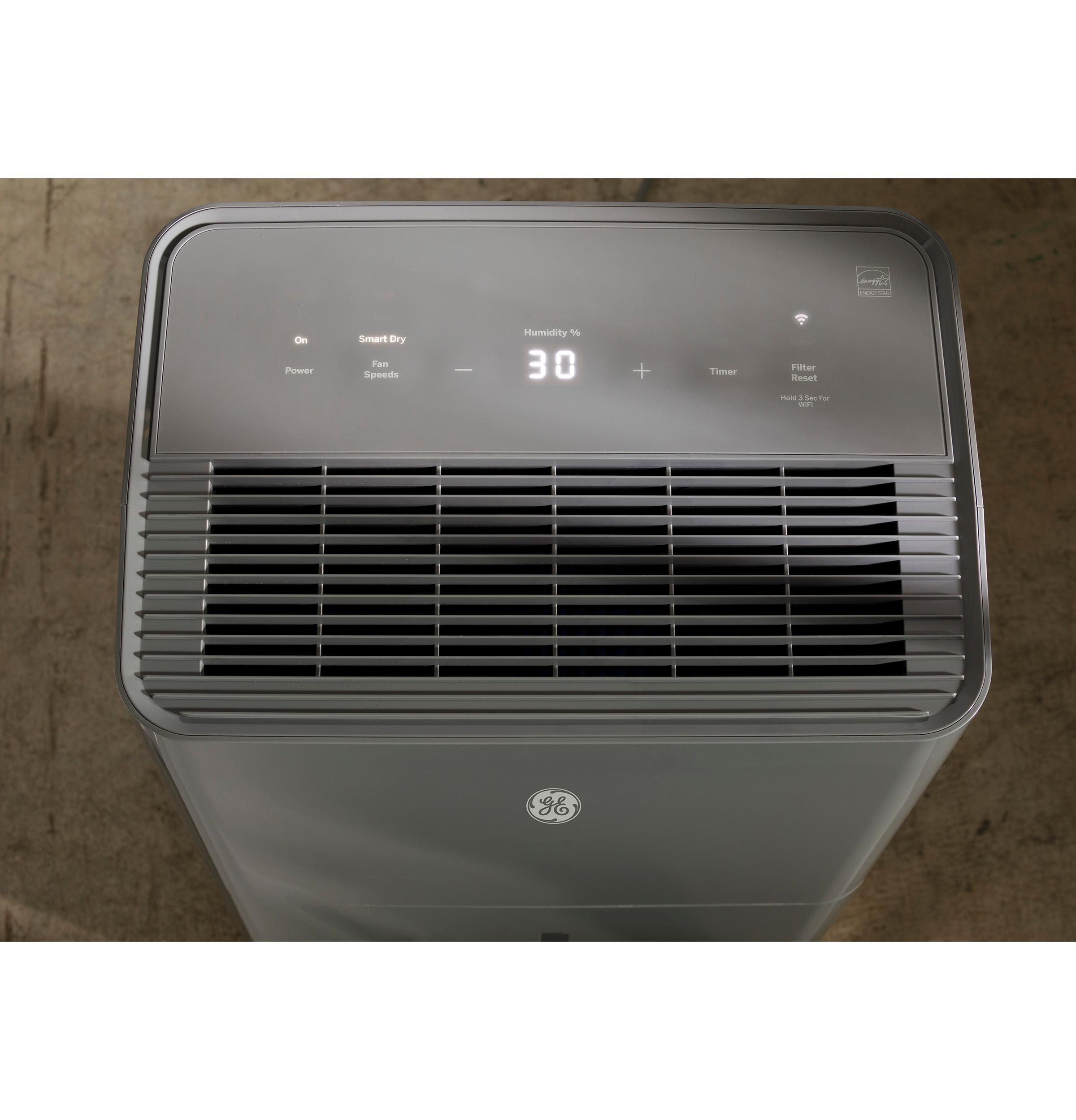 Ge Appliances AWYR50LC Ge® Energy Star® 50 Pint Smart Portable Dehumidifier With Smart Dry For Wet Spaces