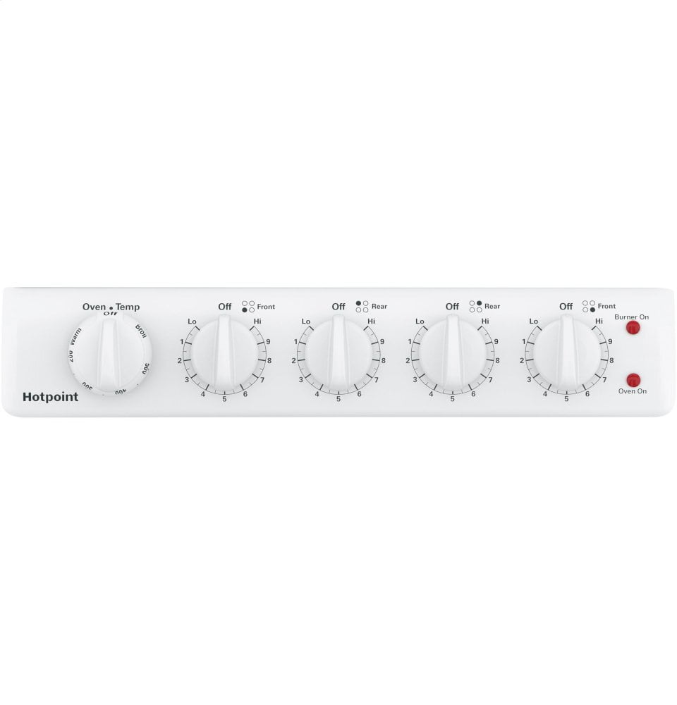 Hotpoint RAS200DMWW Hotpoint® 20" Electric Free-Standing Front-Control Electric Range