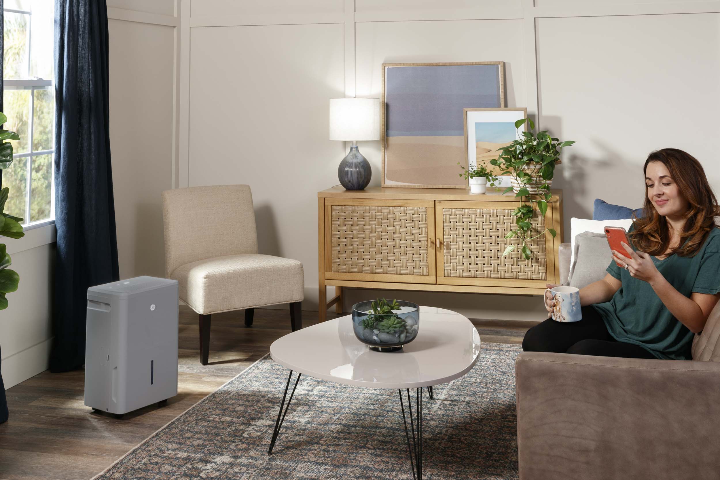 Ge Appliances AWYR50LC Ge® Energy Star® 50 Pint Smart Portable Dehumidifier With Smart Dry For Wet Spaces