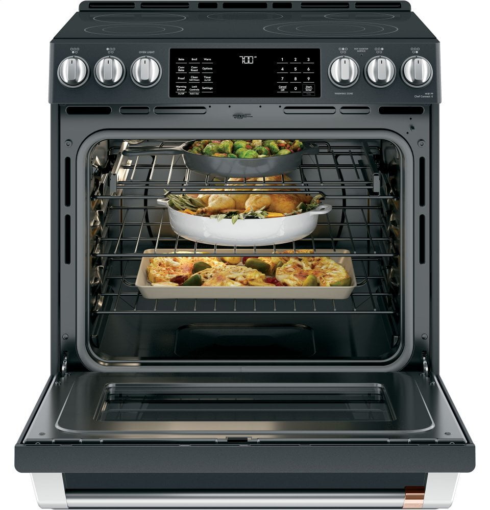 Cafe CES700P3MD1 Café 30" Smart Slide-In, Front-Control, Radiant And Convection Range