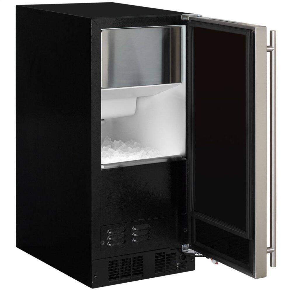 Marvel ML15CLS1RS 15" Marvel Clear Ice Machine With Arctic Illuminice Lighting - Gravity Drain - Stainless Steel Door With Right Hinge