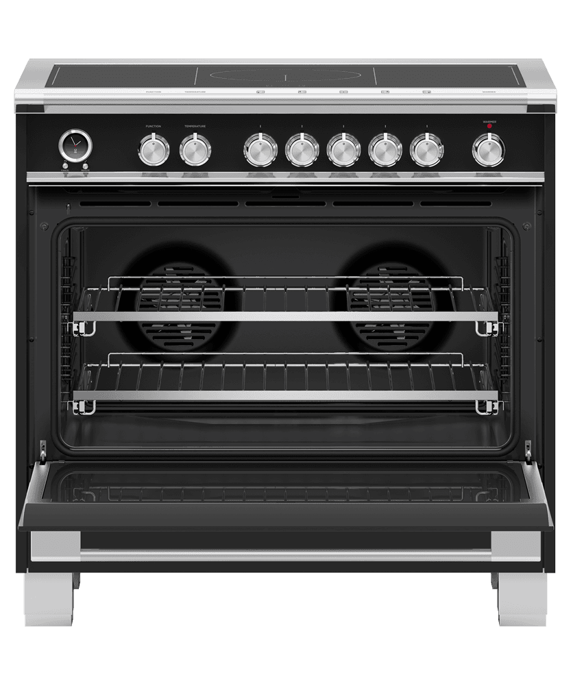 Fisher & Paykel OR36SCI6B1 Induction Range, 36", 5 Zones With Smartzone, Self-Cleaning