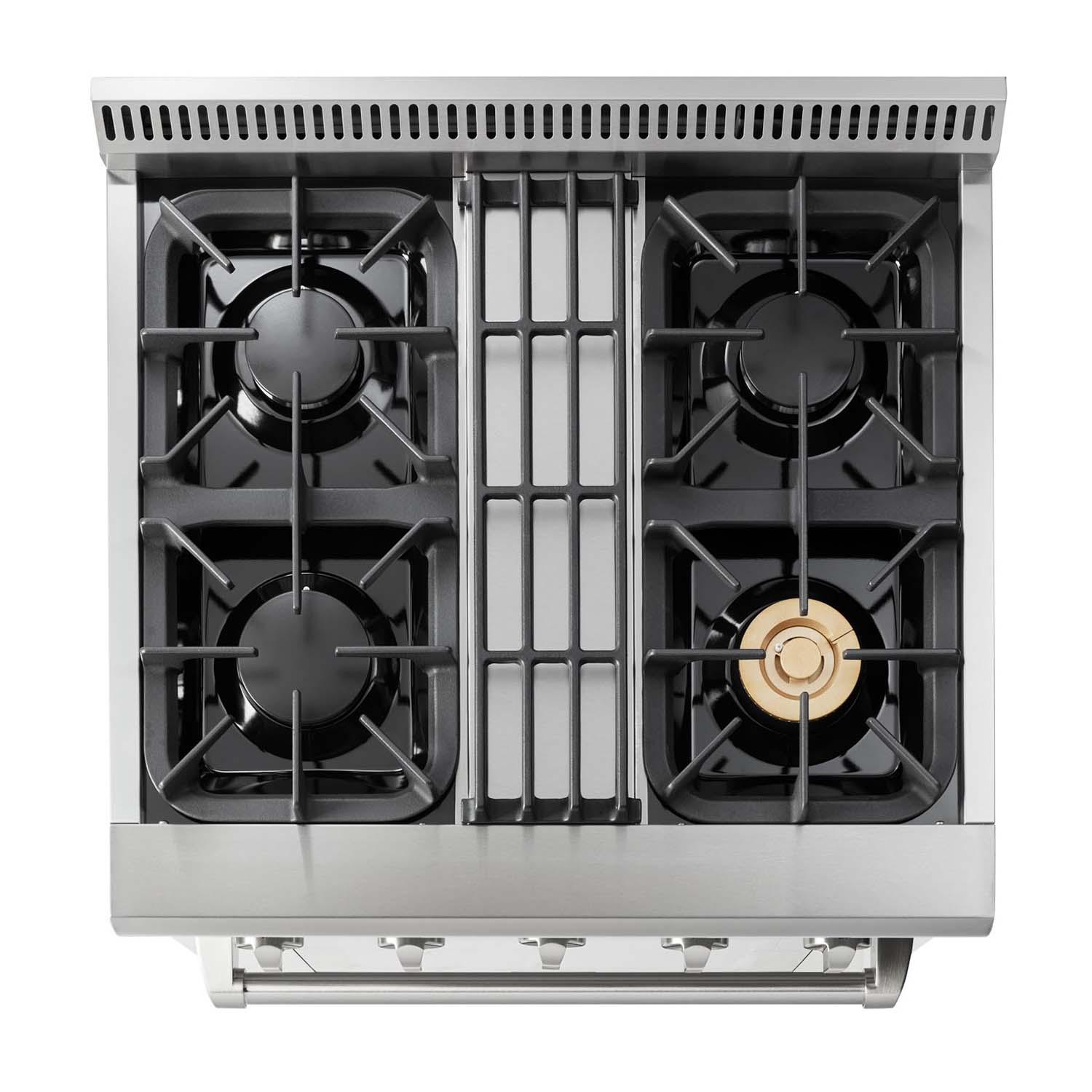 Thor Kitchen HRD3088ULP Professional 30 Inch Dual Fuel Range In Stainless Steel - Liquid Propane