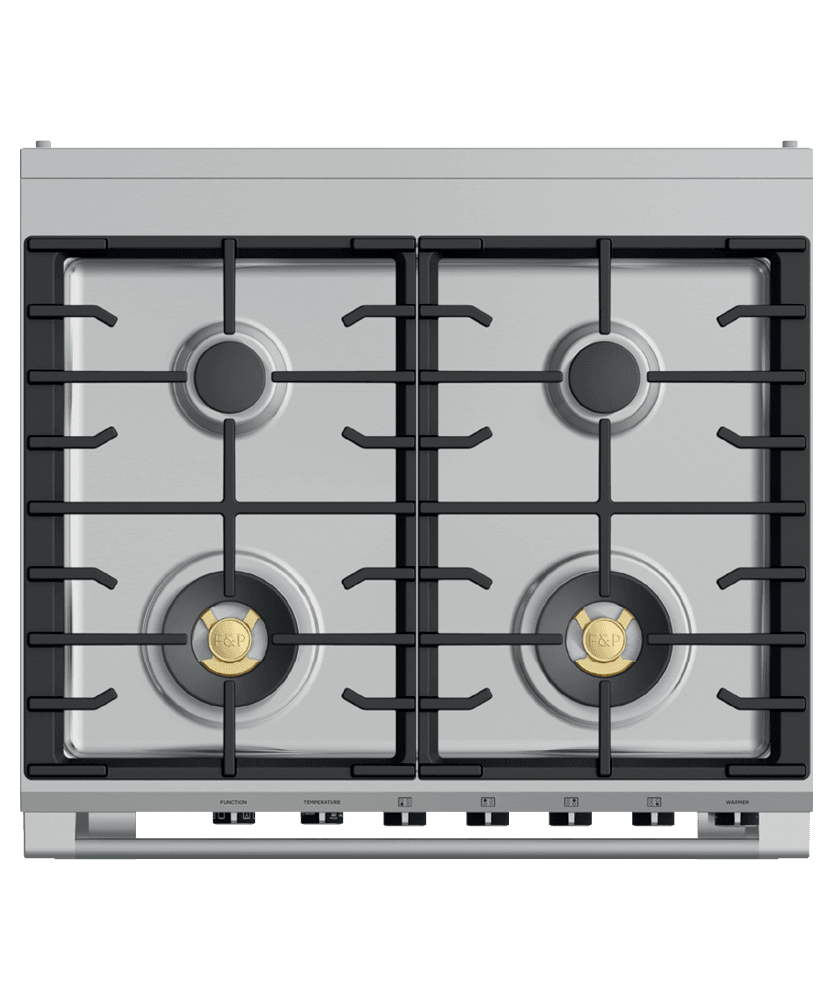 Fisher & Paykel OR30SCG6B1 Dual Fuel Range, 30", 4 Burners, Self-Cleaning