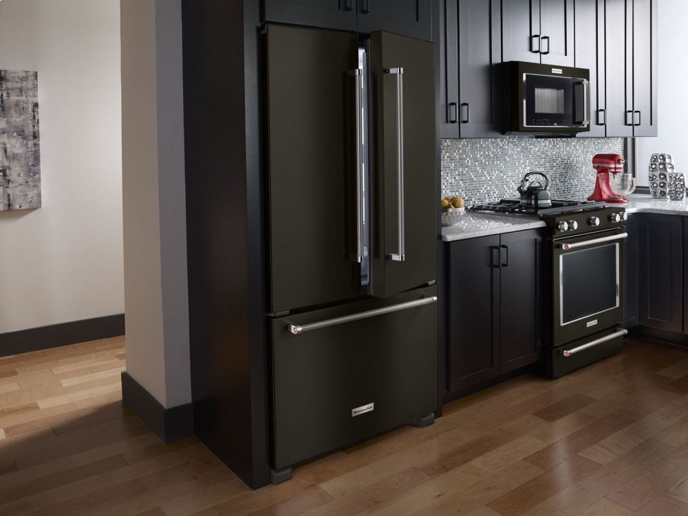 Kitchenaid KRFC302EBS 22 Cu. Ft. 36-Inch Width Counter Depth French Door Refrigerator With Interior Dispense - Black Stainless Steel With Printshield™ Finish