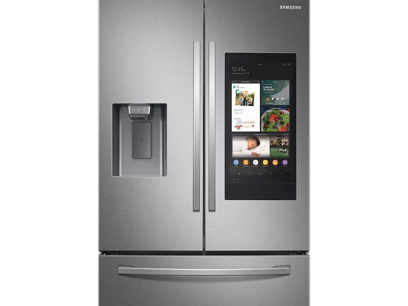 Samsung RF27T5501SR 26.5 Cu. Ft. Large Capacity 3-Door French Door Refrigerator With Family Hub™ And External Water & Ice Dispenser In Stainless Steel