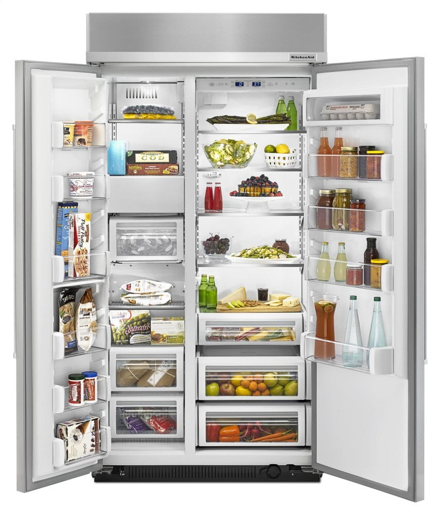 Kitchenaid KBSN602ESS 25.5 Cu. Ft 42-Inch Width Built-In Side By Side Refrigerator With Printshield™ Finish - Stainless Steel With Printshield™ Finish