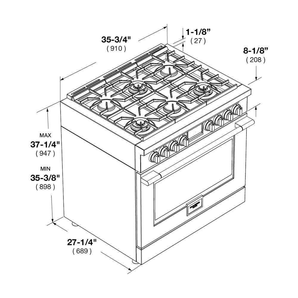 Fulgor Milano F4PGR366S2 36" All Gas Range