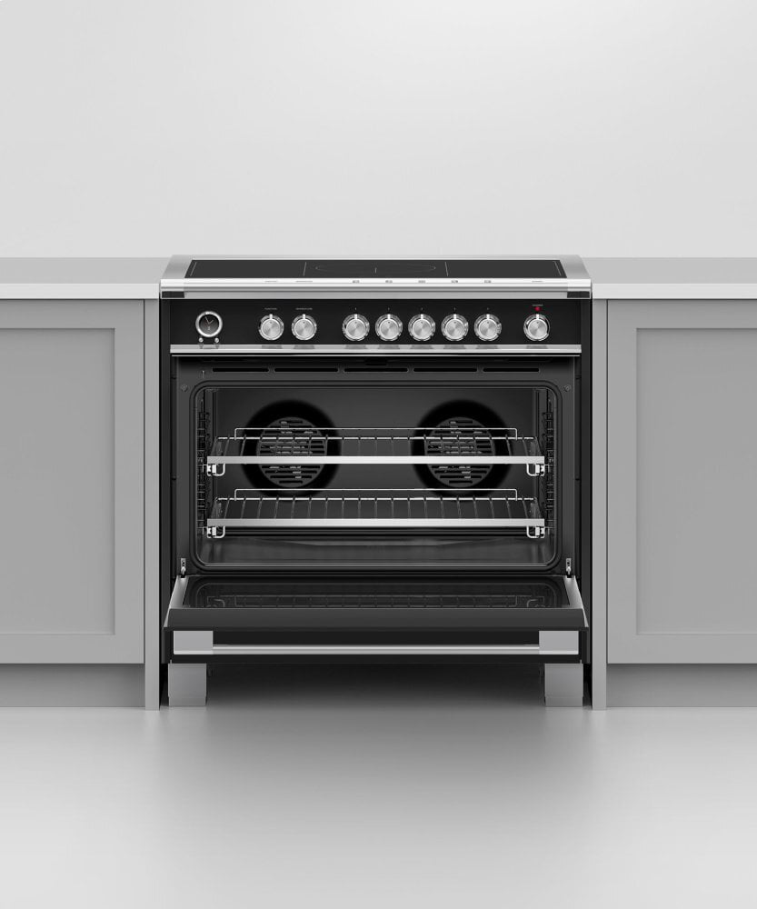 Fisher & Paykel OR36SCI6B1 Induction Range, 36", 5 Zones With Smartzone, Self-Cleaning