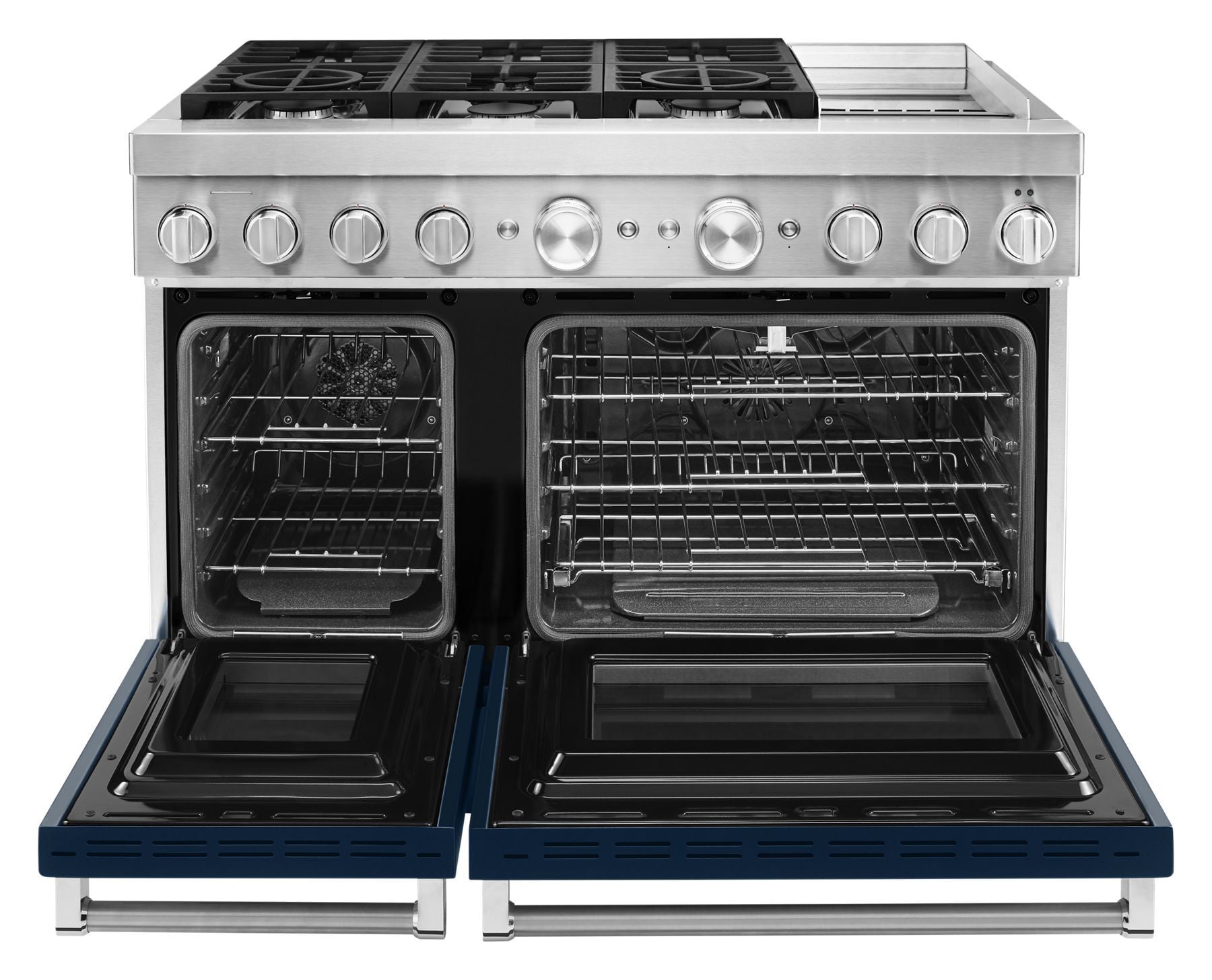 Kitchenaid KFDC558JIB Kitchenaid® 48'' Smart Commercial-Style Dual Fuel Range With Griddle - Ink Blue