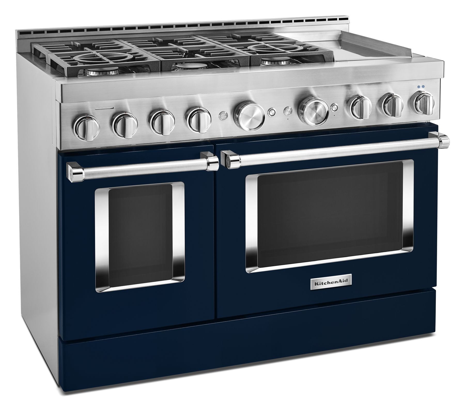 Kitchenaid KFGC558JIB Kitchenaid® 48'' Smart Commercial-Style Gas Range With Griddle - Ink Blue