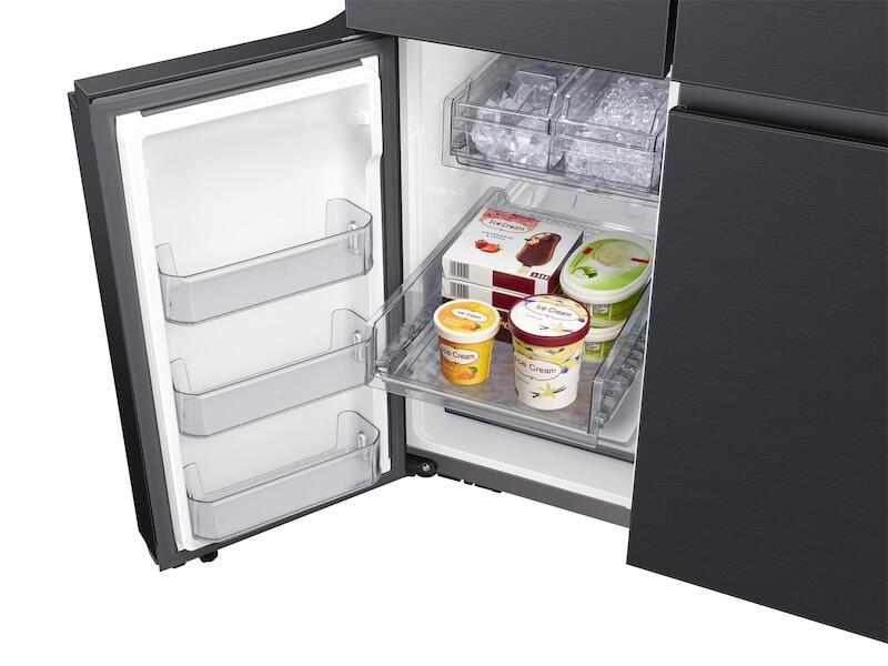 Samsung RF29A9675MT 29 Cu. Ft. Smart Bespoke 4-Door Flex™ Refrigerator With Customizable Panel Colors In Matte Black Steel