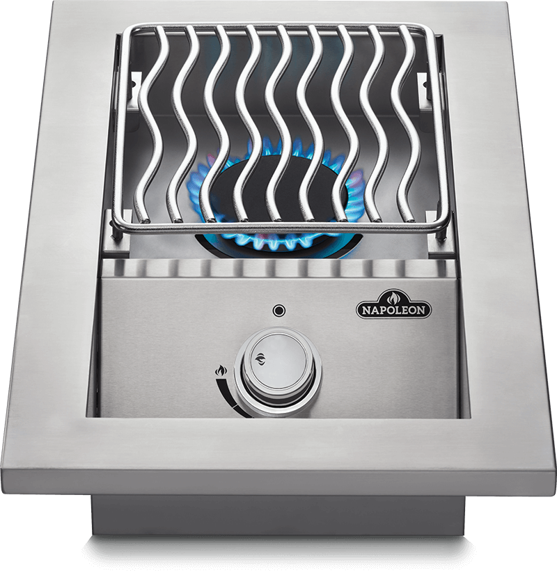 Napoleon Bbq BI10RTNSS Built-In 500 Series Single Range Top Burner With Stainless Steel Cover , Stainless Steel , Natural Gas